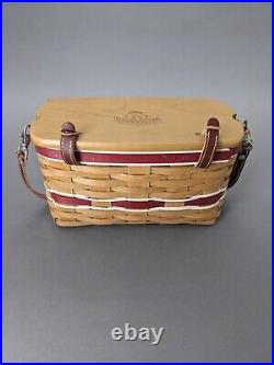 Longaberger University Wisconsin UW Badger 2010 Wood Basket Crossbody Purse