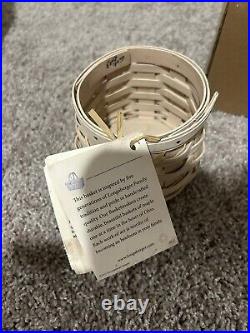 Longaberger VERY RARE White Boo basket with Ghost Ceramic Lid (COMPLETE IN BOX)