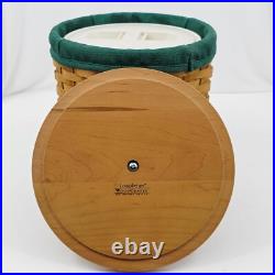 Longaberger VTG Canister Basket Set of 4 with Lids Liners Protectors & Charms