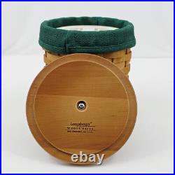 Longaberger VTG Canister Basket Set of 4 with Lids Liners Protectors & Charms