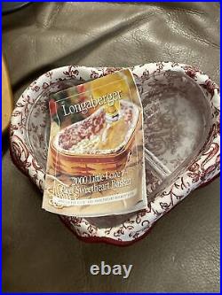 Longaberger Valentines Century Heart Baskets With Lids, Stand, Liners & Protectors