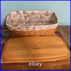 Longaberger Vanity & Envelope Basket Sets Liner, Protectors, Wood Lids