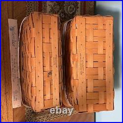 Longaberger Vanity & Envelope Basket Sets Liner, Protectors, Wood Lids