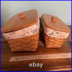 Longaberger Vanity & Envelope Basket Sets Liner, Protectors, Wood Lids