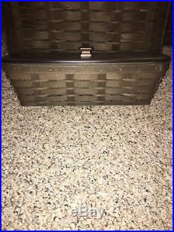 Longaberger Very Rare Deep Brown Sort And Store Mail And Bill Basket Set