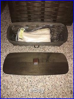 Longaberger Very Rare Deep Brown Sort And Store Mail And Bill Basket Set