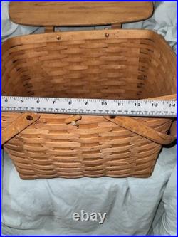 Longaberger Vintage Large Picnic Basket With Plastic Liner