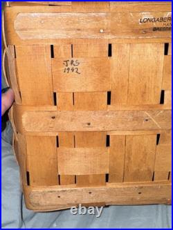 Longaberger Vintage Large Picnic Basket With Plastic Liner