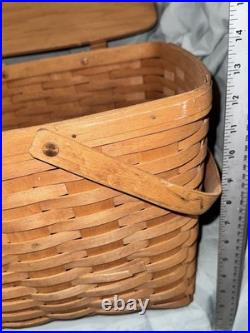 Longaberger Vintage Large Picnic Basket With Plastic Liner