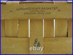 Longaberger Vintage ODDS and ENDS Stair Step Basket & Protector RARE Combo Set