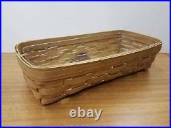 Longaberger WB Warm Brown Bread Basket Set with Protector NEW Retired