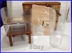 Longaberger WINE & CHEESE Picnic Basket Set Complete with Lid, Protectors & Riser