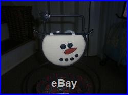 Longaberger WROUGHT IRON SMALL SNOWMAN STAND WithBASKET SETS, Pre-Owned