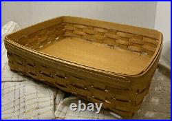 Longaberger Warm Brown Letter Tray Basket Set with Lid/Protector/liner-Brand New