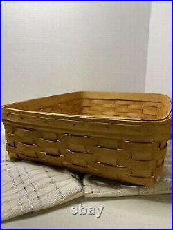 Longaberger Warm Brown Letter Tray Basket Set with Lid/Protector/liner-Brand New