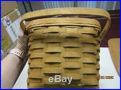Longaberger Warm Brown Medium Market Basket Set with Lid