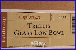 Longaberger Warm Brown Trellis Weave Low Bowl Basket Set Glass Bowl & Egg Insert