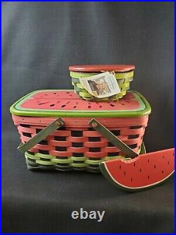 Longaberger Watermelon Basket Set With Lids