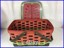 Longaberger Watermelon Medium Market Basket With Lid & Tags