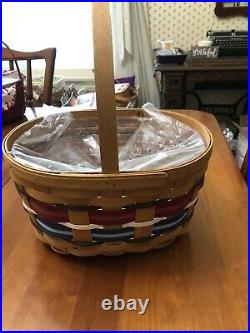 Longaberger Welcome Home Patriotic Oval Spring Basket Set New