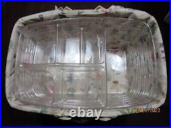 Longaberger White Washed Medium Market Basket Set with Lid