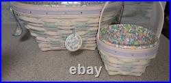 Longaberger Whitewash Jelly Bean Easter Basket 2000/Large and Small Basket Set