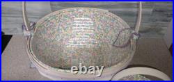 Longaberger Whitewash Jelly Bean Easter Basket 2000/Large and Small Basket Set