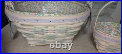 Longaberger Whitewash Jelly Bean Easter Basket 2000/Large and Small Basket Set