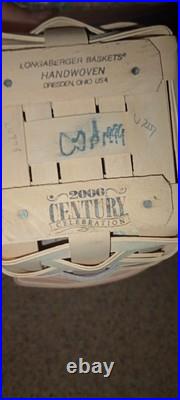 Longaberger Whitewash Jelly Bean Easter Basket 2000/Large and Small Basket Set