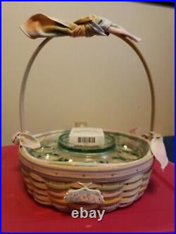 Longaberger Whitewash Large Easter Basket Set 2000