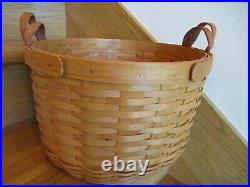 Longaberger Wildflower Basket Set Trad Red Lnr round sm corn shipping included