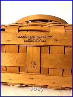 Longaberger Winter Wishes Basket R/W Liner Protetor Lid Christmas 1998 MINT