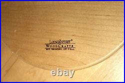 Longaberger Woodcraft Not So Lazy Susan with Red & Mustard Yellow Dishes 6-Pc Set