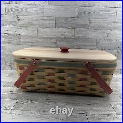Longaberger Woodcrafts 2007 Floral Blooms Small Market Basket with Lid & Liner