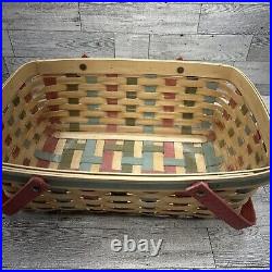 Longaberger Woodcrafts 2007 Floral Blooms Small Market Basket with Lid & Liner