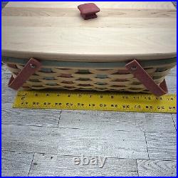 Longaberger Woodcrafts 2007 Floral Blooms Small Market Basket with Lid & Liner