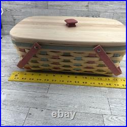 Longaberger Woodcrafts 2007 Floral Blooms Small Market Basket with Lid & Liner