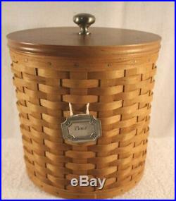 Longaberger Wooden Basket Canister Set of 3 Interior Plastic Insert/Lid/Hang Tag