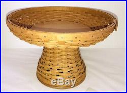 Longaberger Woven Serving & Decorating Set Hurricane Charger Pedestal Basket