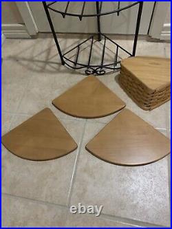 Longaberger Wrought Iron 4 Tiered Corner Shelf Stand with 4 Baskets & Shelves