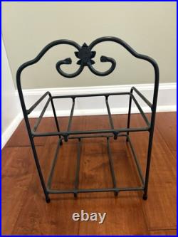Longaberger Wrought Iron Bakers Rack 2 Tier Foundry Baskets Lids Protectors Vtg Longaberger Wrought Iron Bakers Rack 2 Tier Foundry Baskets Lids Protectors Vtg