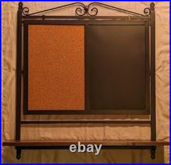 Longaberger Wrought Iron Chalk/Cork/Bulletin Board with Wood Shelf Longaberger Wrought Iron Chalk/Cork/Bulletin Board with Wood Shelf