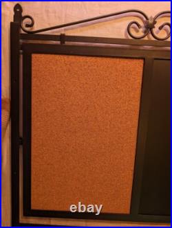 Longaberger Wrought Iron Chalk/Cork/Bulletin Board with Wood Shelf Longaberger Wrought Iron Chalk/Cork/Bulletin Board with Wood Shelf