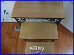 Longaberger Wrought Iron Dogwood Nesting Table Set Of 3 Tables Maple Shelves