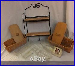 Longaberger Wrought Iron Envelope Mail Center Basket Set