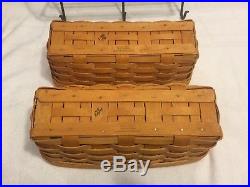 Longaberger Wrought Iron Envelope Rack with 2 Envelope Baskets & Protector Set