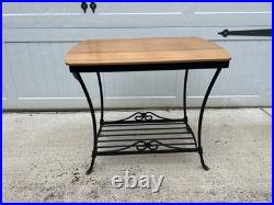 Longaberger Wrought Iron Library/End table with Warm Brown WoodCrafts Top