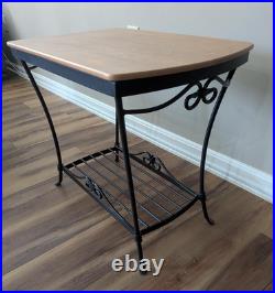 Longaberger Wrought Iron Library End table with Warm Brown WoodCrafts Top VG+ Longaberger Wrought Iron Library End table with Warm Brown WoodCrafts Top VG+