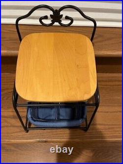 Longaberger Wrought Iron Little Bin Stand with baskets, protectors, and liners