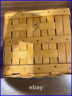 Longaberger Wrought Iron Little Bin Stand with baskets, protectors, and liners